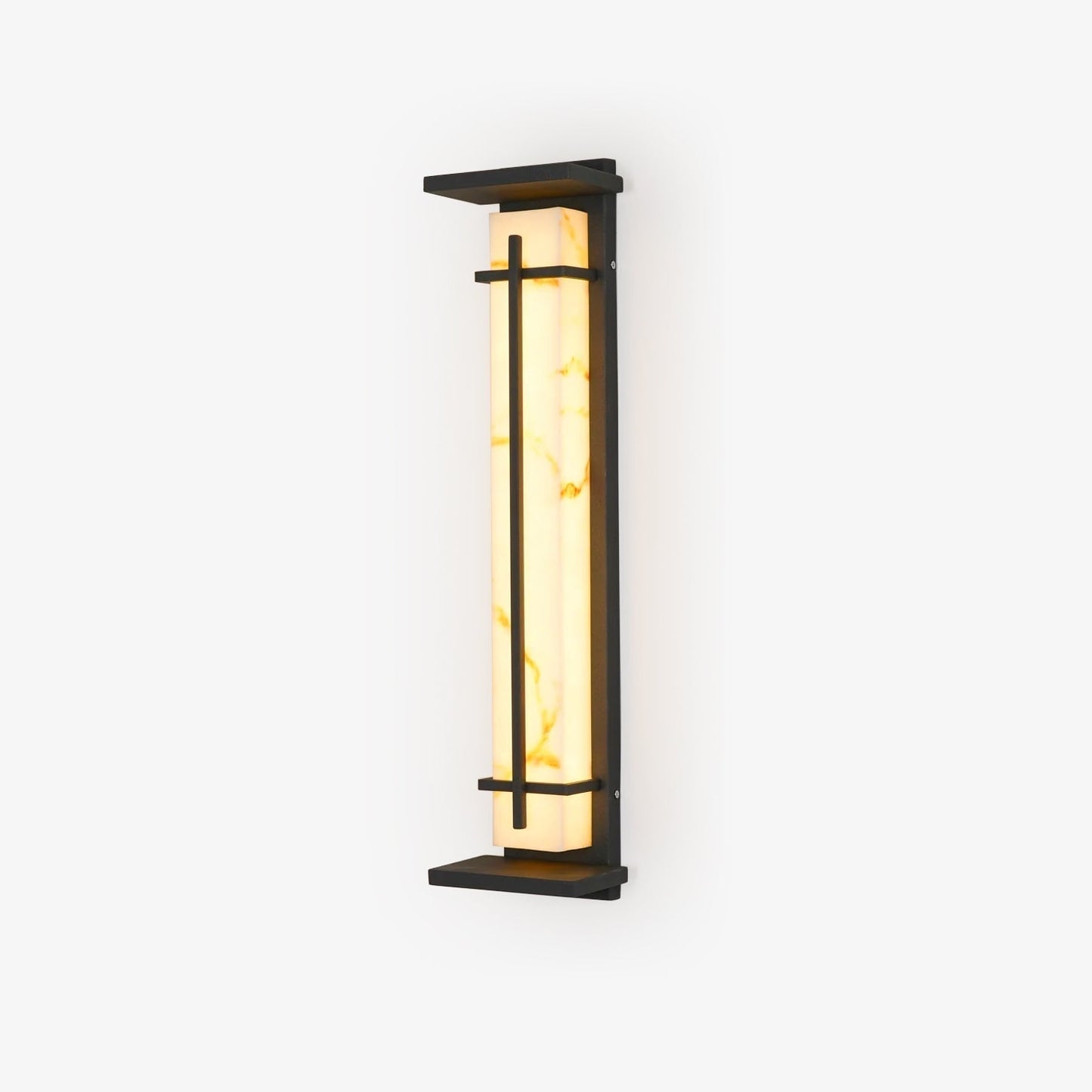Kwadratowa lampa ścienna LED z obudową ze stali nierdzewnej i kamienia do oświetlenia zewnętrznego