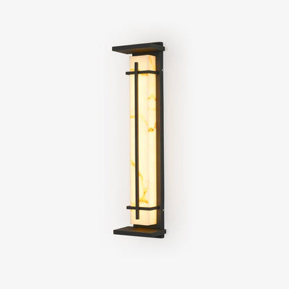 Kwadratowa lampa ścienna LED z obudową ze stali nierdzewnej i kamienia do oświetlenia zewnętrznego