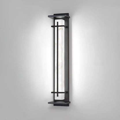 Kwadratowa lampa ścienna LED z obudową ze stali nierdzewnej i kamienia do oświetlenia zewnętrznego
