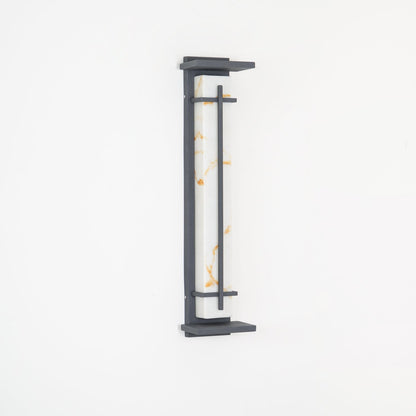 Kwadratowa lampa ścienna LED z obudową ze stali nierdzewnej i kamienia do oświetlenia zewnętrznego