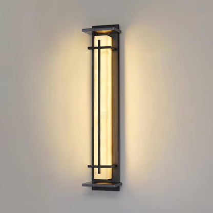 Kwadratowa lampa ścienna LED z obudową ze stali nierdzewnej i kamienia do oświetlenia zewnętrznego