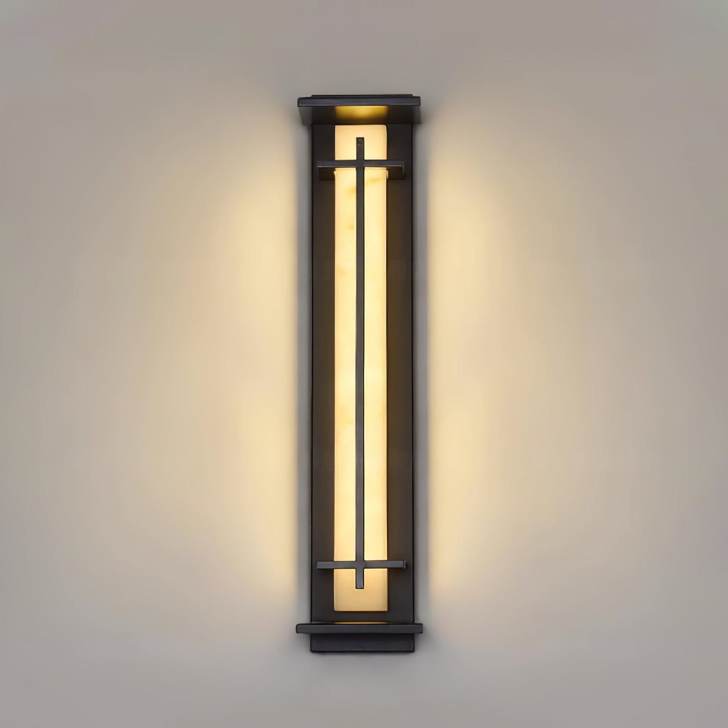 Kwadratowa lampa ścienna LED z obudową ze stali nierdzewnej i kamienia do oświetlenia zewnętrznego