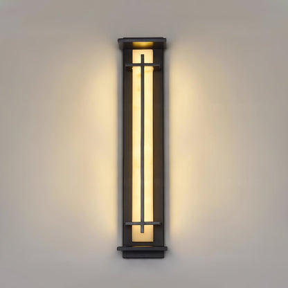 Kwadratowa lampa ścienna LED z obudową ze stali nierdzewnej i kamienia do oświetlenia zewnętrznego
