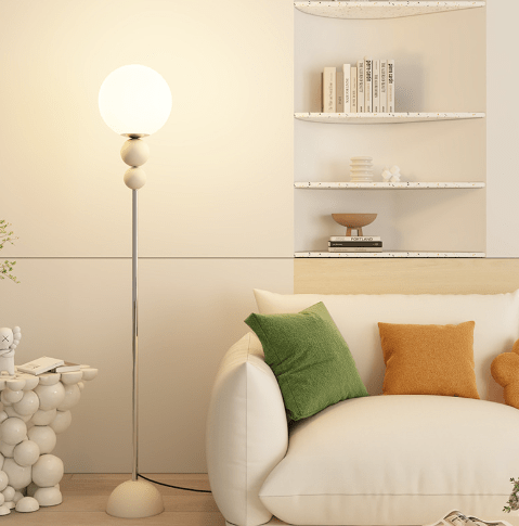Lampa podłogowa LED E27 metalowo-akrylowa 150 cm z przełącznikiem nożnym