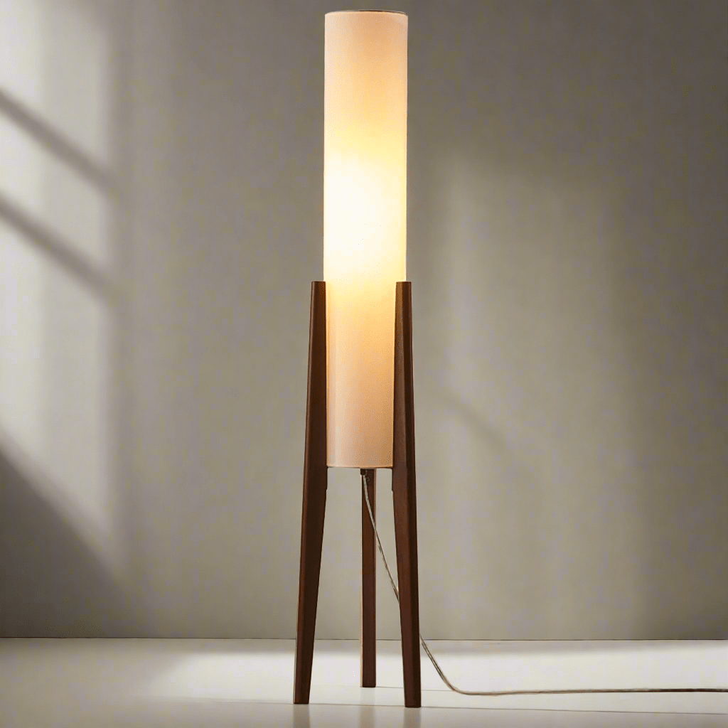 Lampa podłogowa dębowa LED E27 12W drewniana 126 cm do salonu