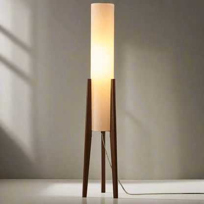 Lampa podłogowa dębowa LED E27 12W drewniana 126 cm do salonu