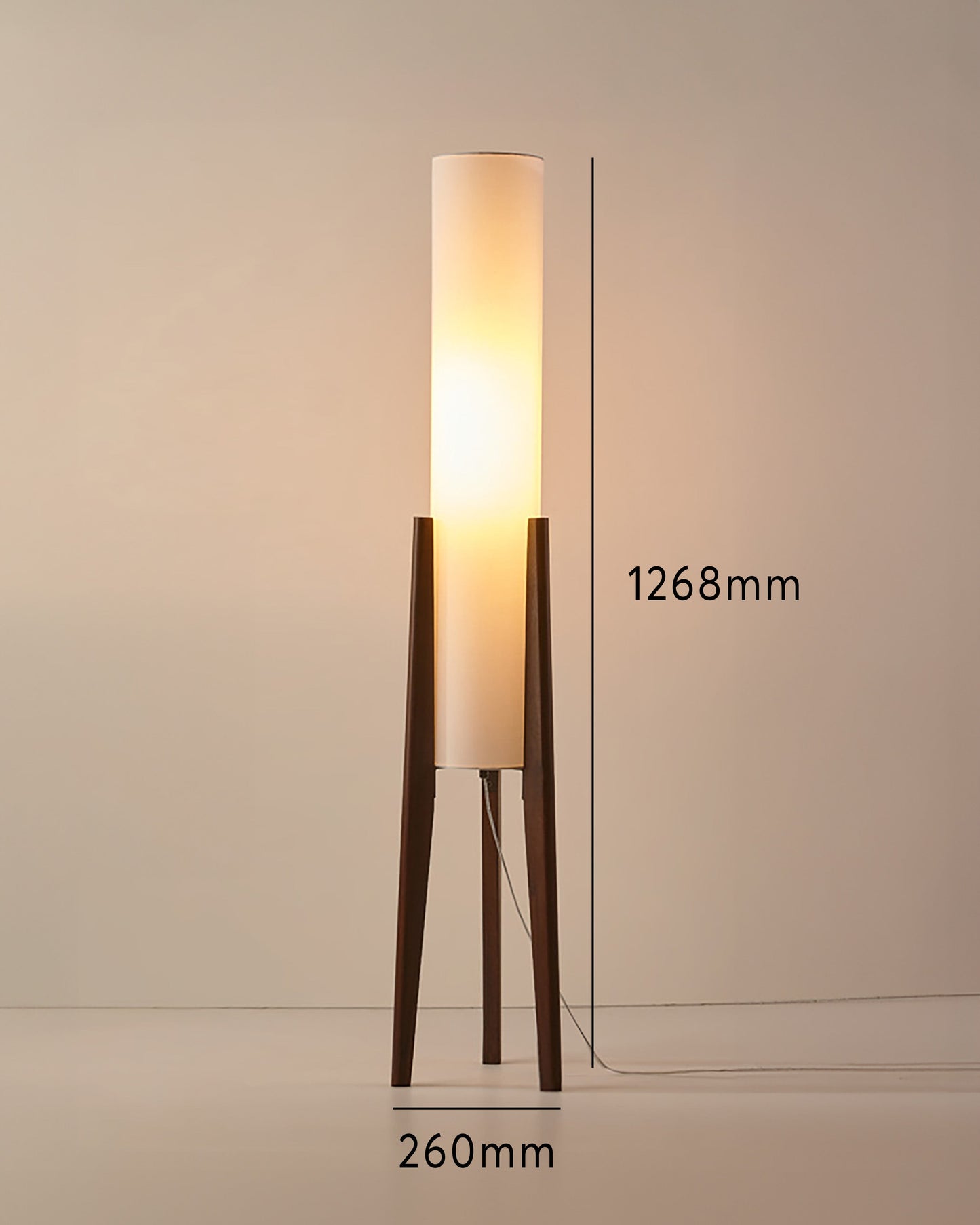 Lampa podłogowa dębowa LED E27 12W drewniana 126 cm do salonu