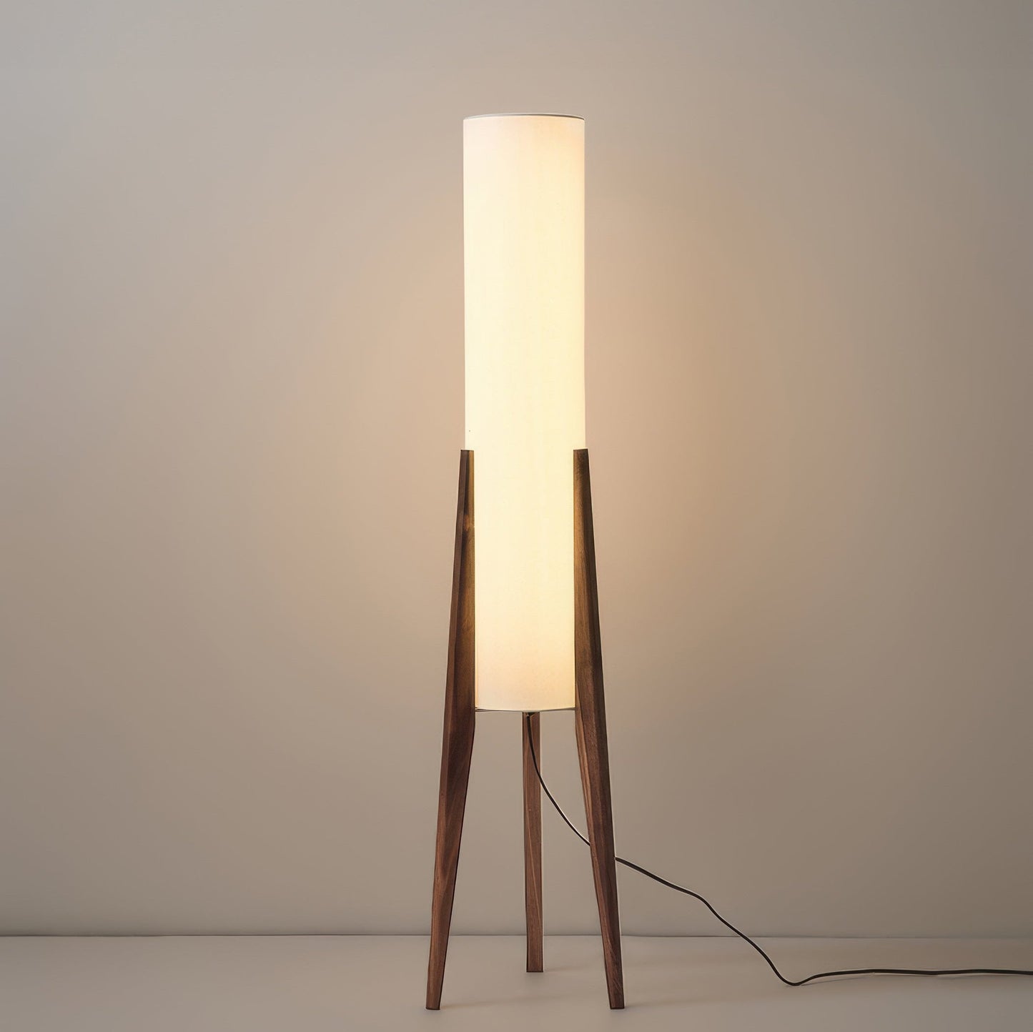 Lampa podłogowa dębowa LED E27 12W drewniana 126 cm do salonu