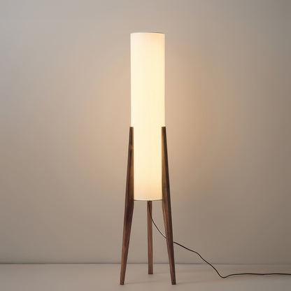 Lampa podłogowa dębowa LED E27 12W drewniana 126 cm do salonu