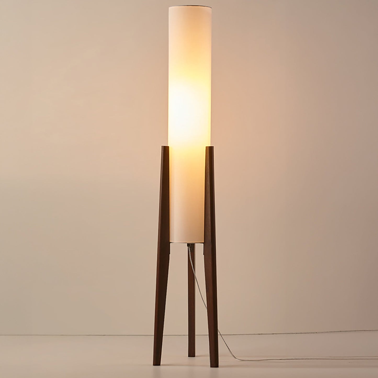 Lampa podłogowa dębowa LED E27 12W drewniana 126 cm do salonu