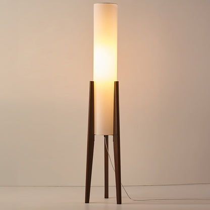 Lampa podłogowa dębowa LED E27 12W drewniana 126 cm do salonu