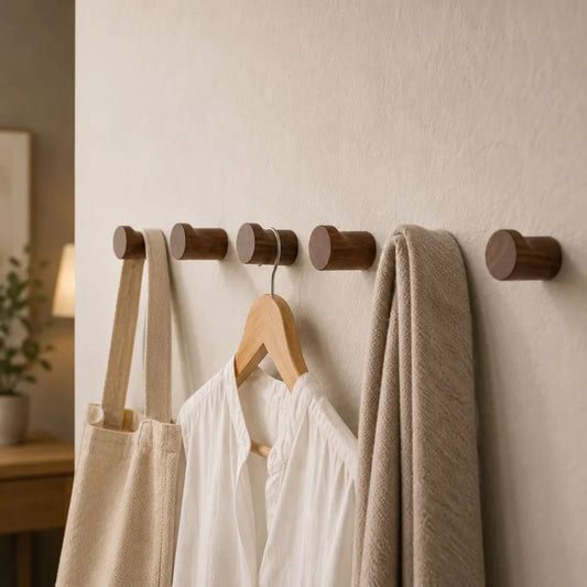 Wall-mounted hooks, set of 4 or 6 pieces.