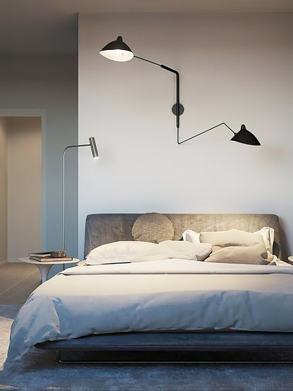 Regulowana lampa ścienna metalowa z wysięgnikiem LED E26/E27 do wnętrz