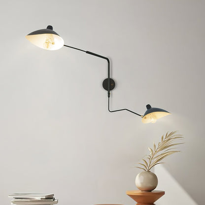 Regulowana lampa ścienna metalowa z wysięgnikiem LED E26/E27 do wnętrz
