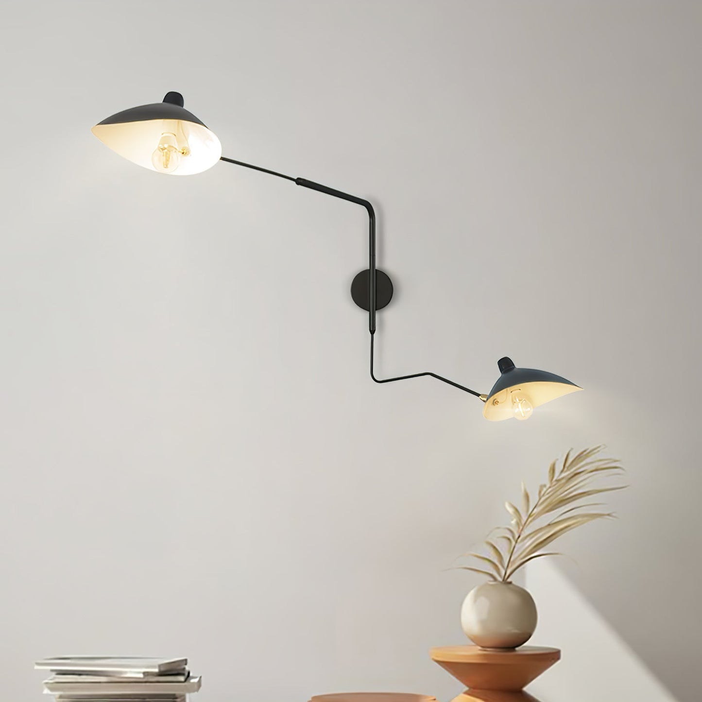 Regulowana lampa ścienna metalowa z wysięgnikiem LED E26/E27 do wnętrz