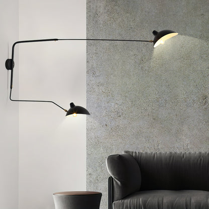Regulowana lampa ścienna metalowa z wysięgnikiem LED E26/E27 do wnętrz