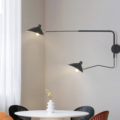 Regulowana lampa ścienna metalowa z wysięgnikiem LED E26/E27 do wnętrz