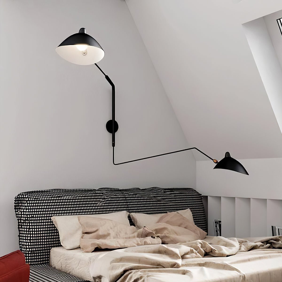 Regulowana lampa ścienna metalowa z wysięgnikiem LED E26/E27 do wnętrz