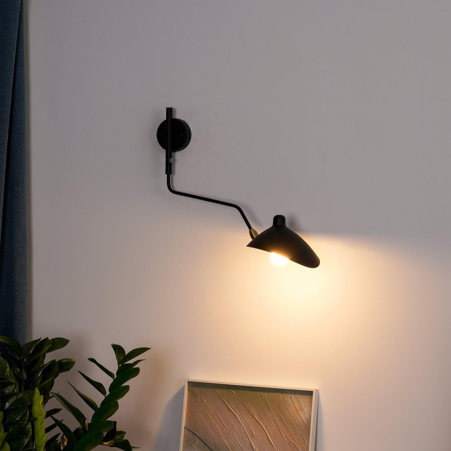 Regulowana lampa ścienna metalowa z wysięgnikiem LED E26/E27 do wnętrz