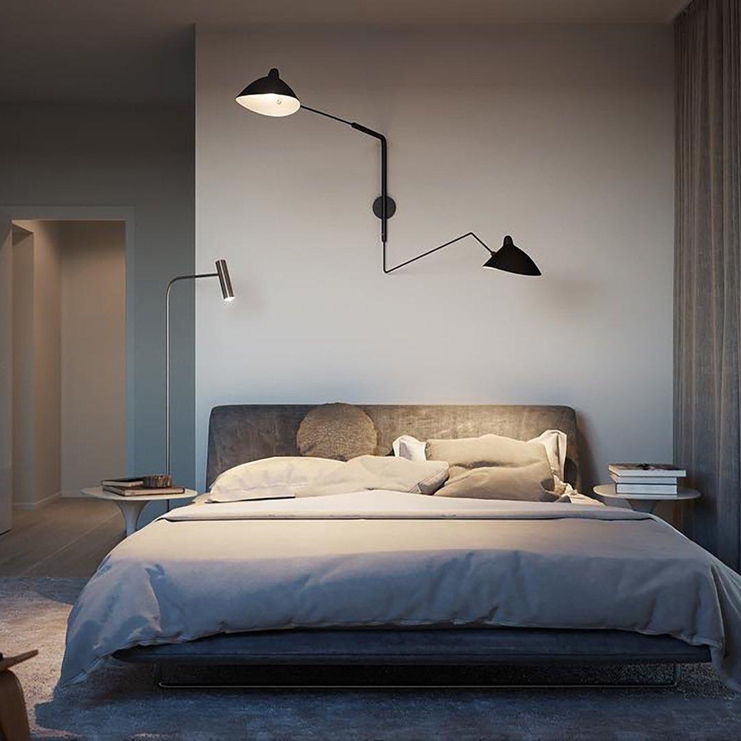 Regulowana lampa ścienna metalowa z wysięgnikiem LED E26/E27 do wnętrz