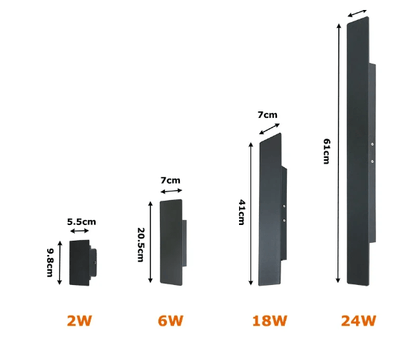 Ścienna lampa LED z aluminium z stopniem ochrony IP65 do oświetlenia zewnętrznego