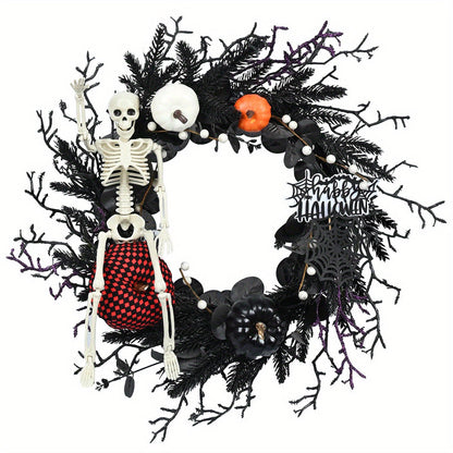Wieniec halloweenowy ze szkieletem