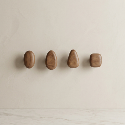 Pebble wall hooks, set of 4