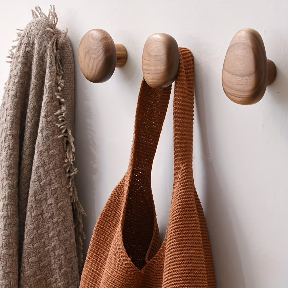 Pebble wall hooks, set of 4