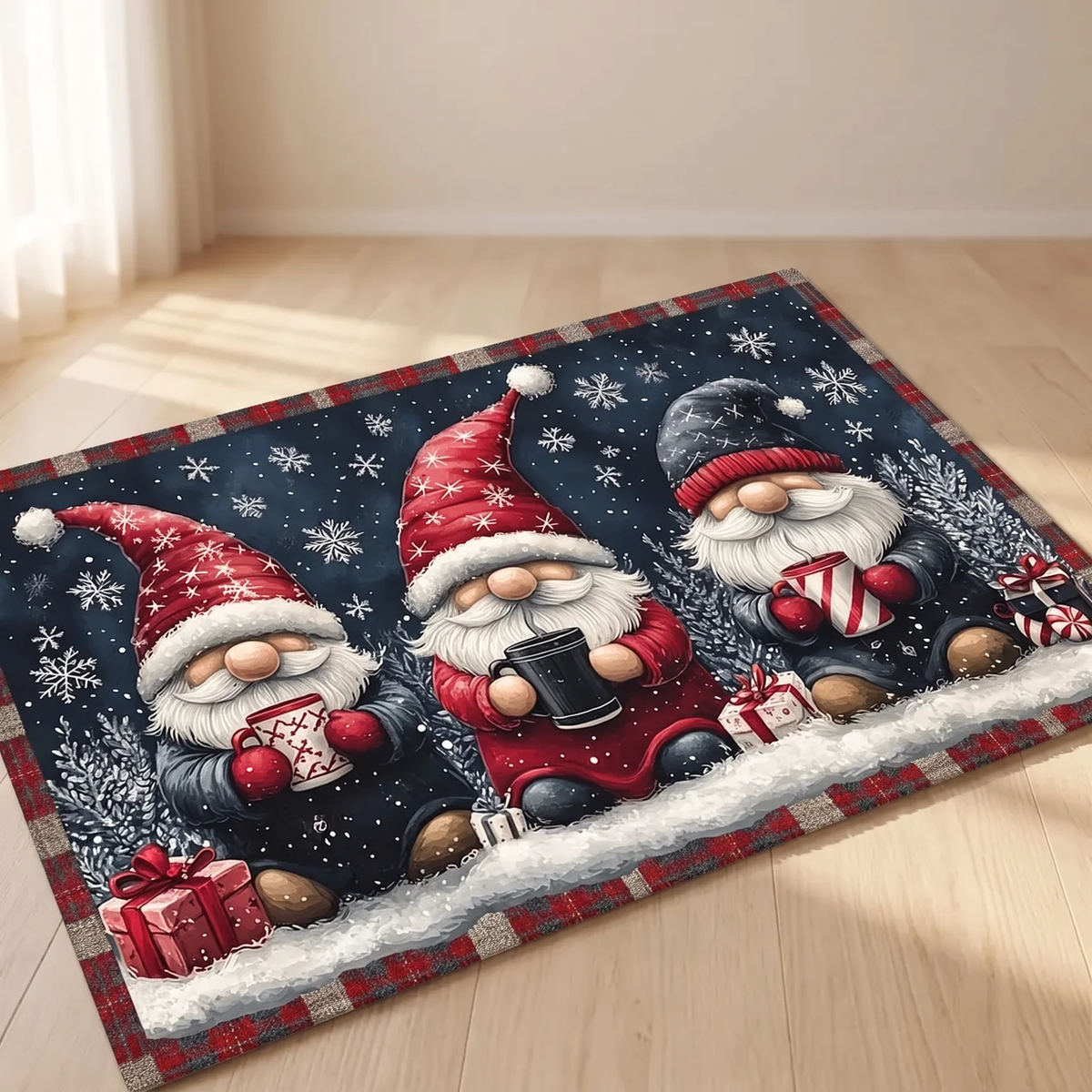 Paillasson de Noël avec des gnomes