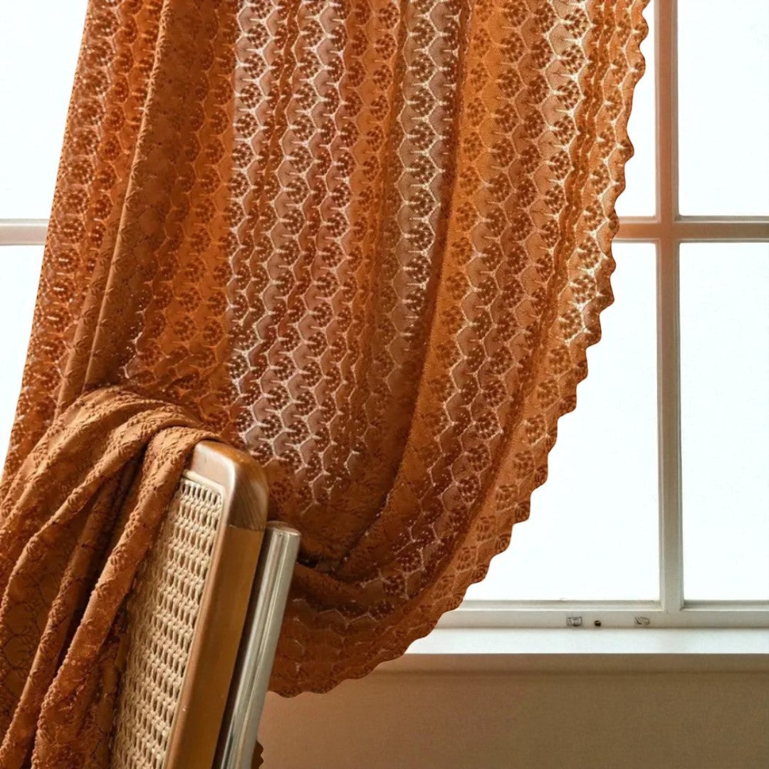 Boho openwork curtain