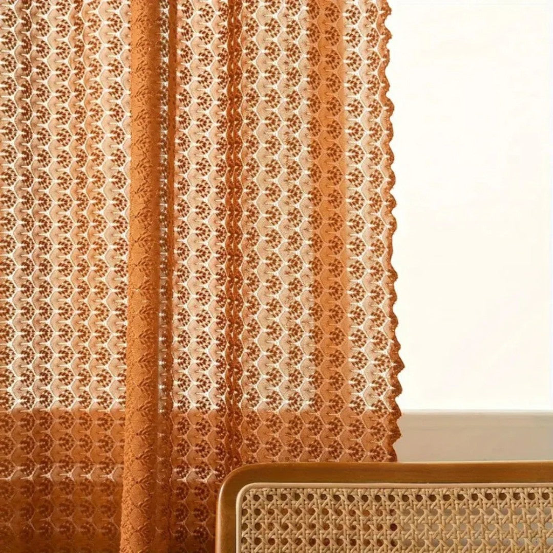 Boho openwork curtain